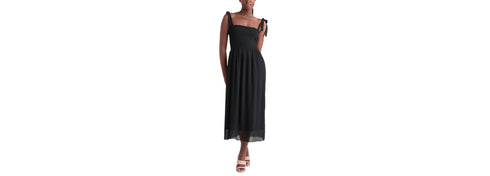 Tie-Shoulder Smocked Maxi Dress